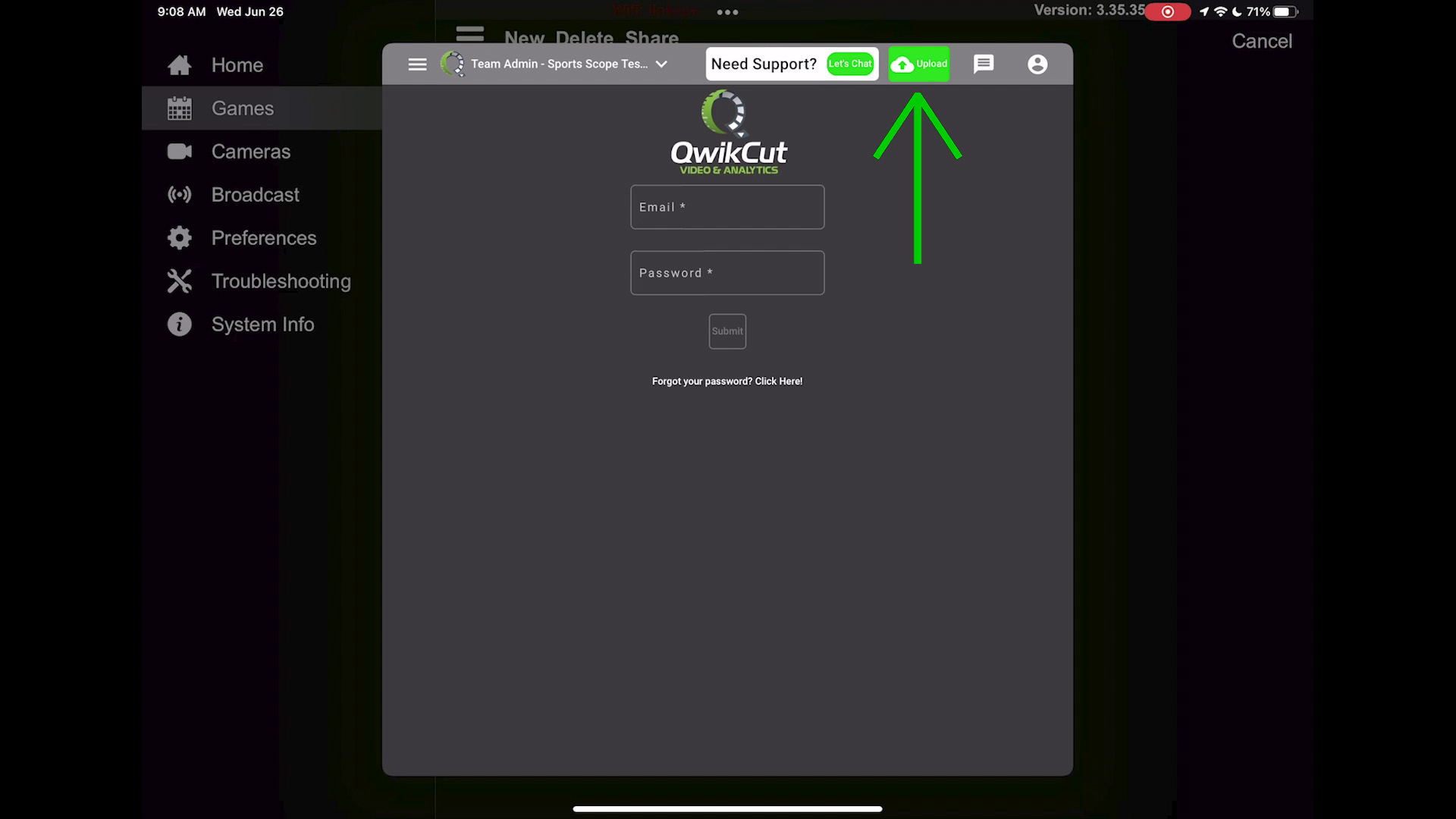 Qwikcut login arrow to upload games page.jpg